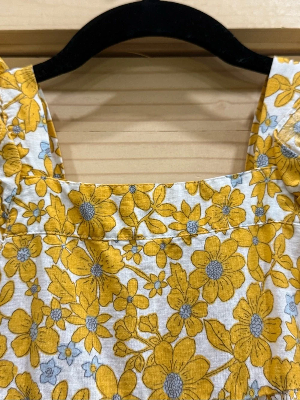 Carters Girls Yellow White Floral Ruffle Strap Sundress